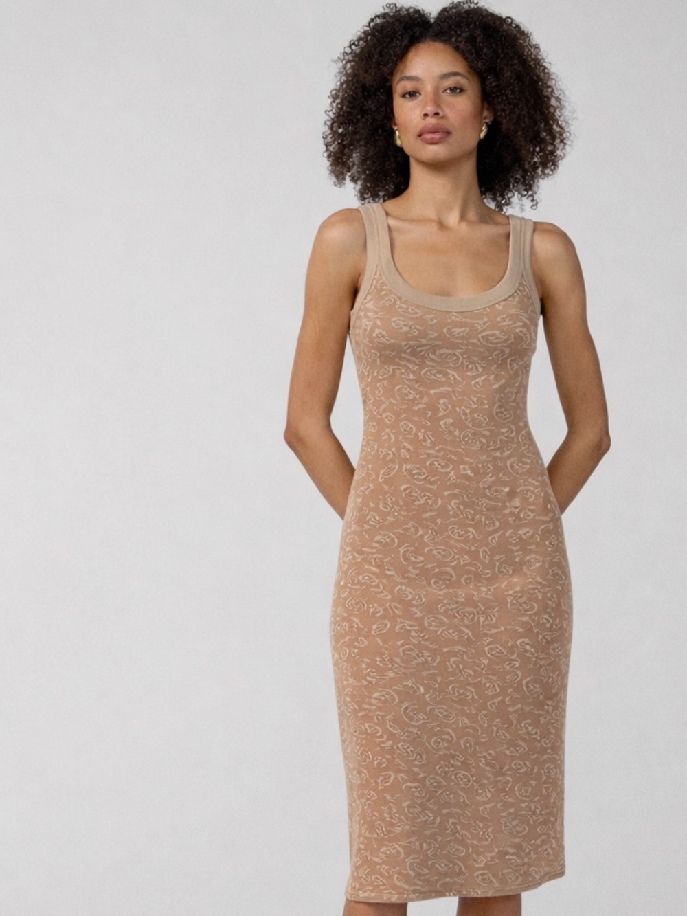 Marc Cain Golden Stretch Viscose Effortless Date Night Out Dress